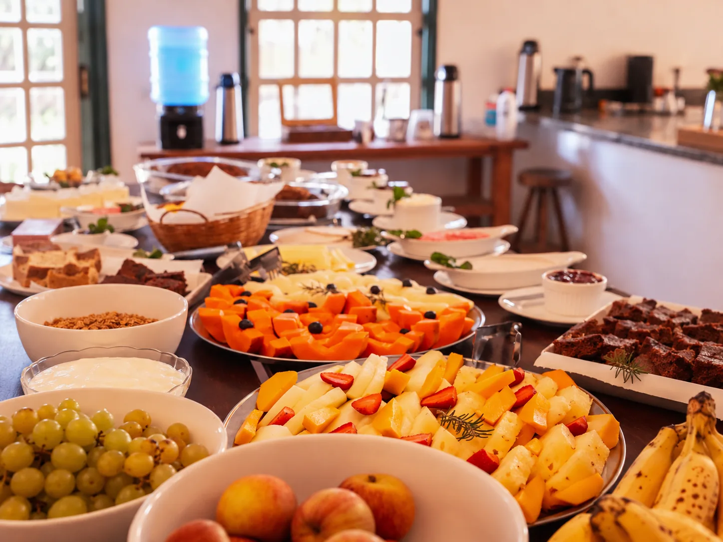 Alimentação vegetariana servida durante o retiro